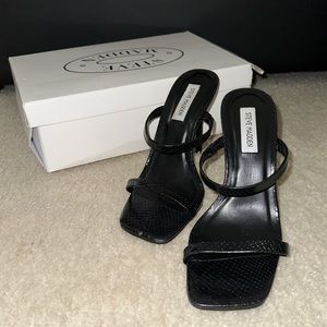 Steve Madden Michele Black Snake High Heel